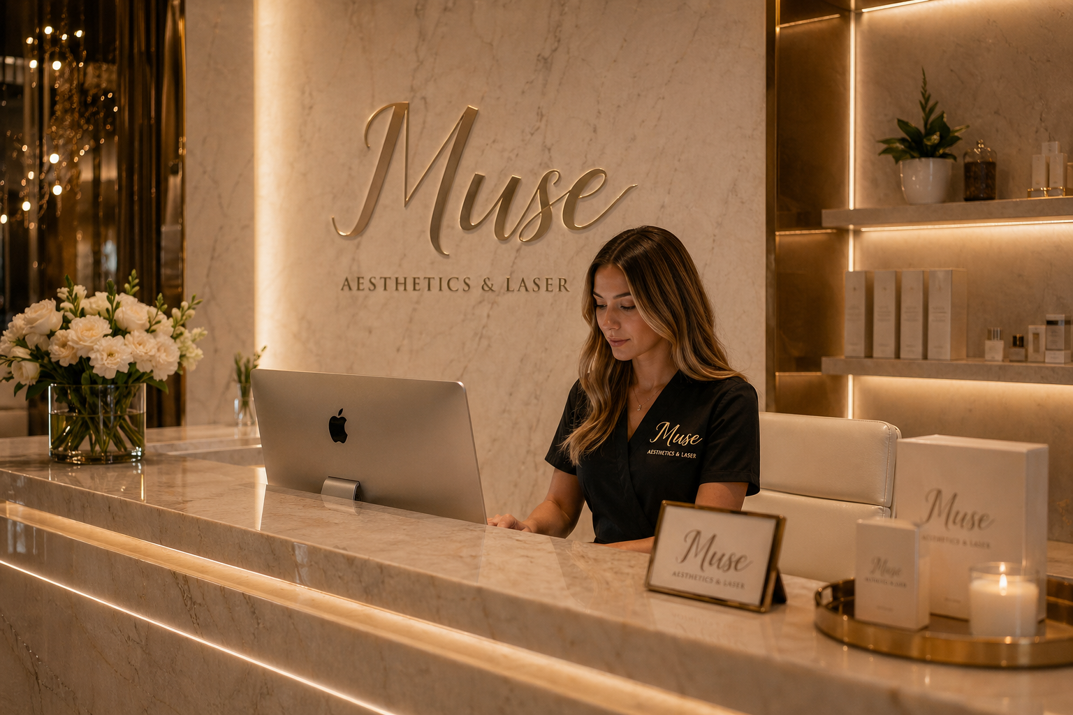 Muse Aesthetics & Laser reception desk